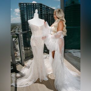 Voir “Melisa” Robe — Worn Once for Bridal Getting Ready Photos